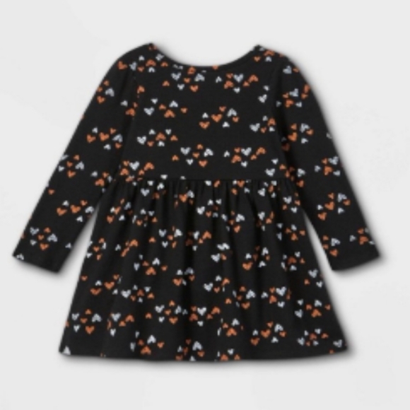 Cat & Jack Dresses Toddler Girls Halloween Heart Long Sleeve Dress